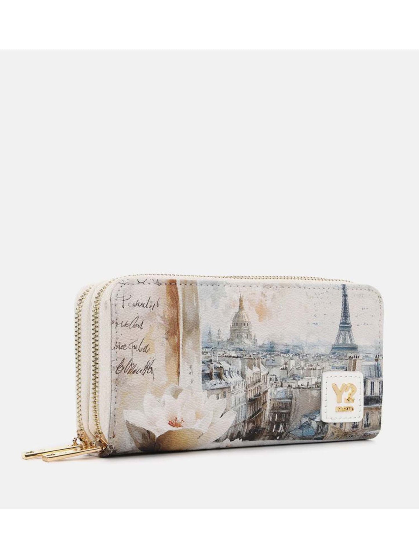 Portafoglio donna Y Not? Paris bianco elegante e funzionale