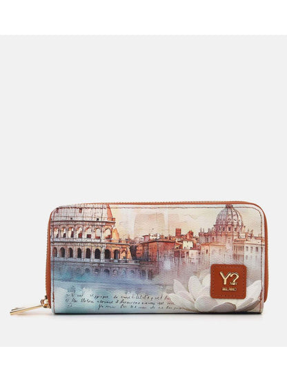 Portafoglio donna Y Not? Yes568s6 con stampa Rome in tessuto sintetico