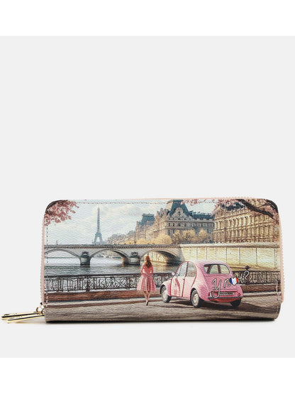 Y Not? Portafoglio piccolo da donna rosa con zip