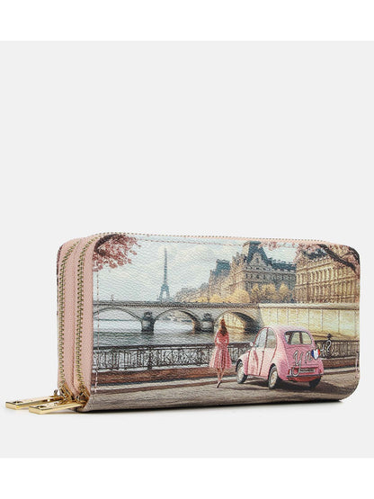Y Not? Portafoglio piccolo da donna rosa con zip
