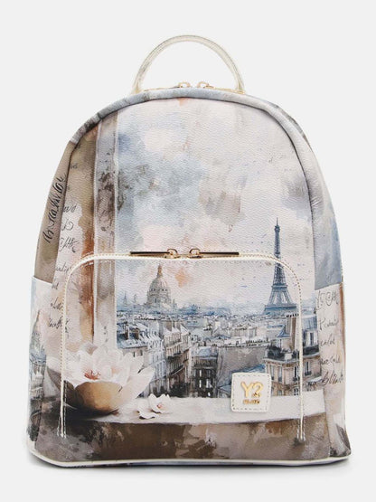Zaino Y Not? Paris bianco elegante e versatile da donna