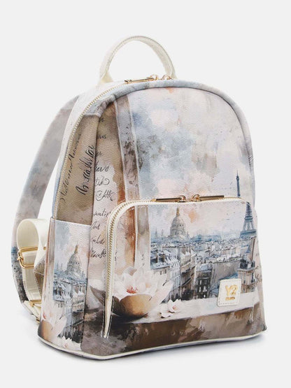 Zaino Y Not? Paris bianco elegante e versatile da donna