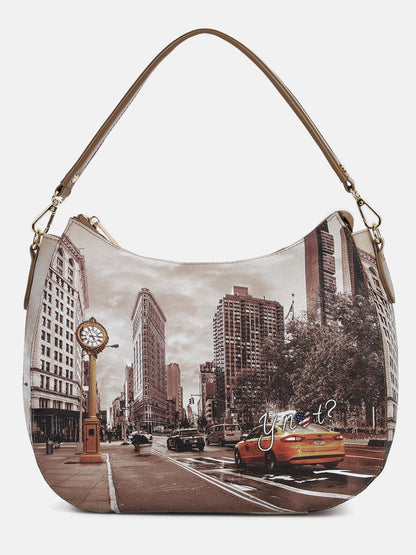 Borsa hobo bag donna YNot? dorata elegante e capiente