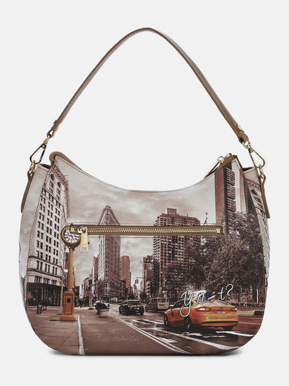Borsa hobo bag donna YNot? dorata elegante e capiente