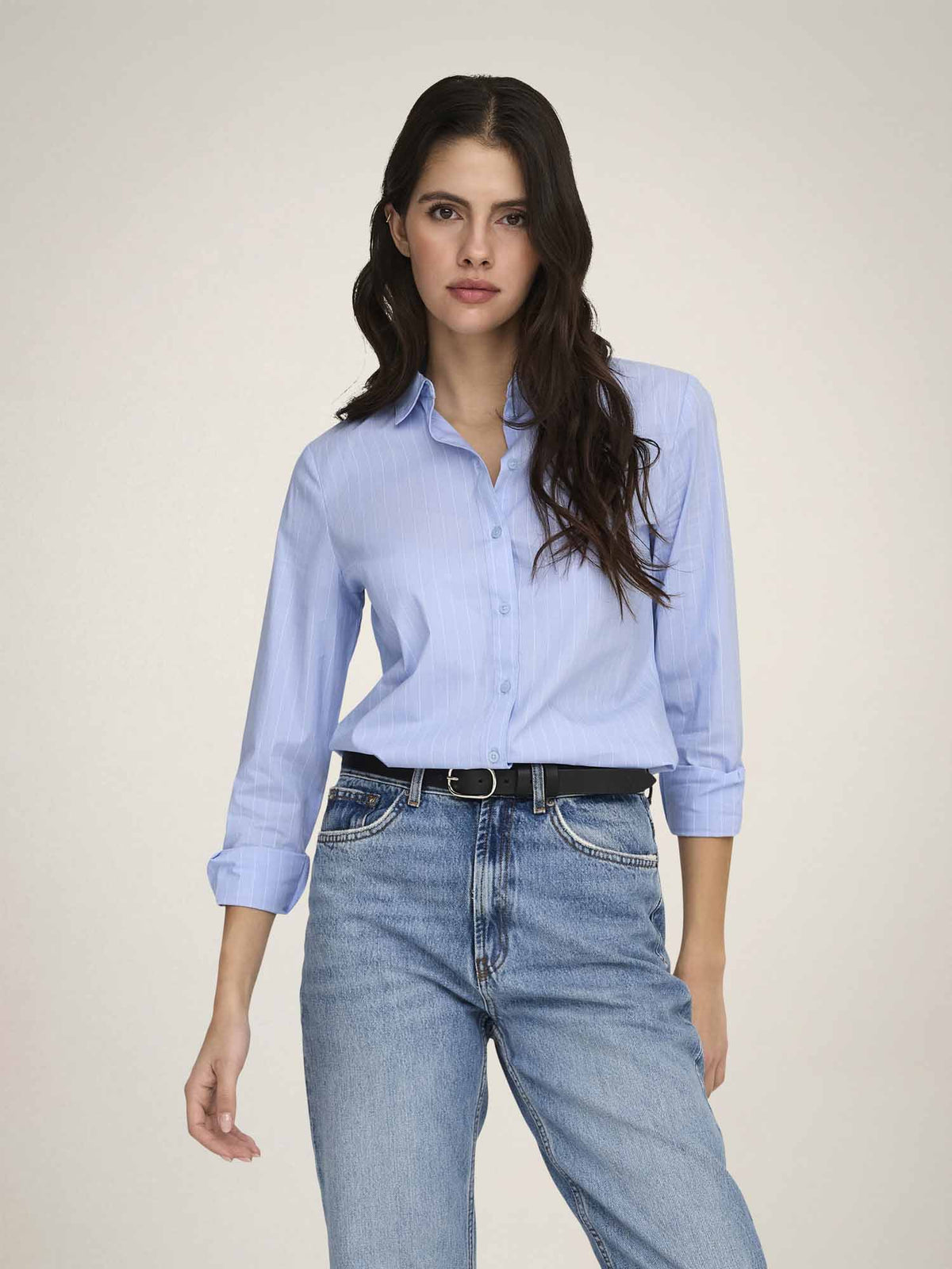 Jacqueline De Yong Mio, camicia da donna azzurra