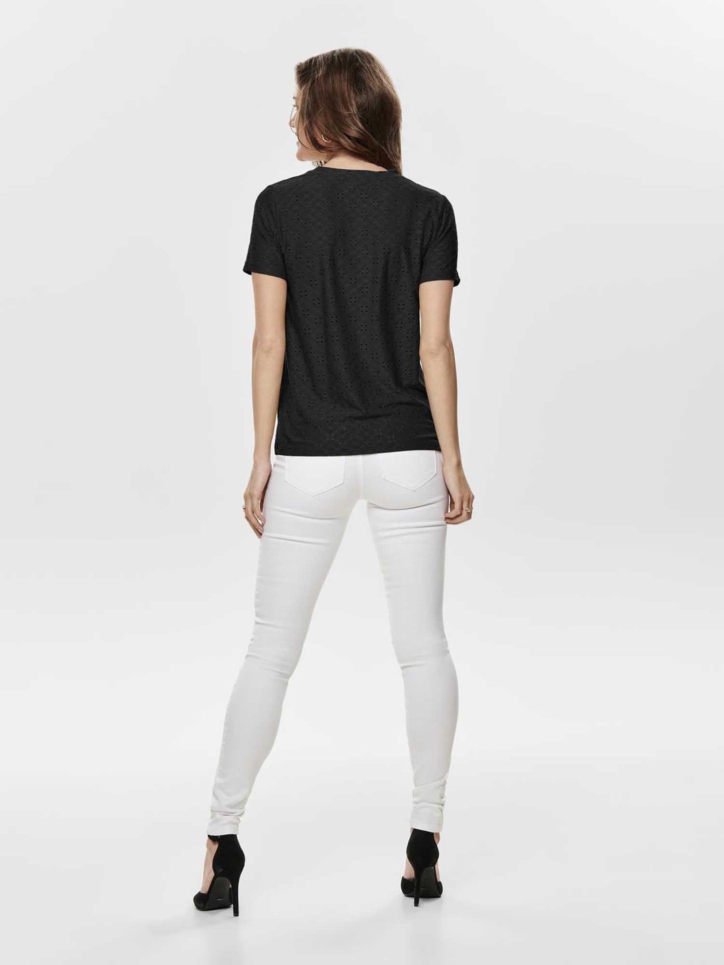 T-SHIRT JAQUELINE DE YONG DONNA NERO