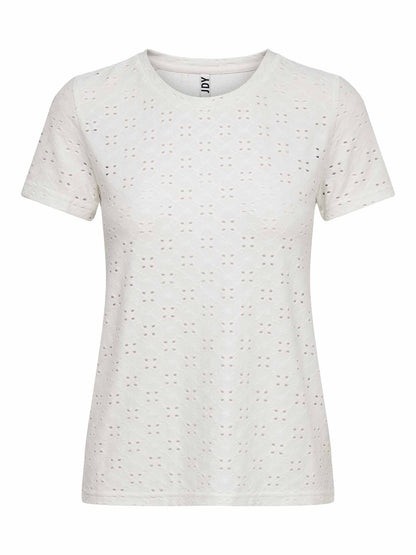 T-shirt da donna bianca Jacqueline de Yong con maniche corte