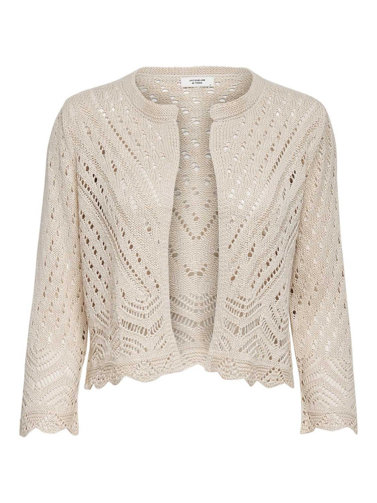 Cardigan cropped beige da donna Jacqueline de Yong, stile casual