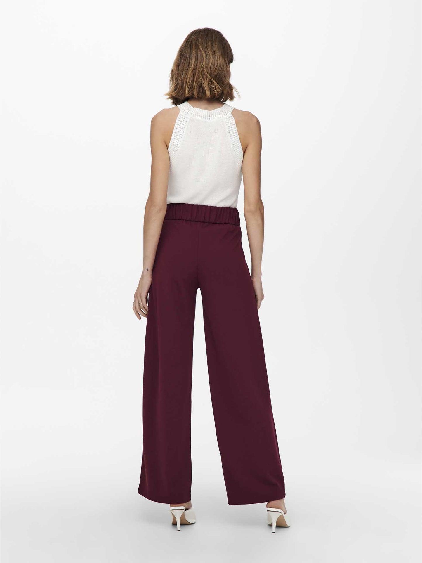 PANTALONE GEGGO WIDE LEG JACQUELINE DE YONG DA RAGAZZA VINO