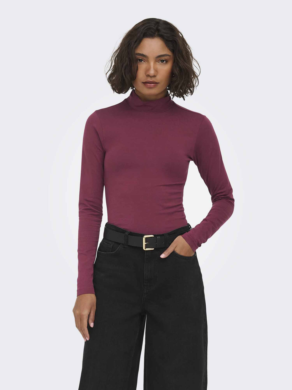 Jacqueline de Yong Ava, t-shirt da donna bordeaux