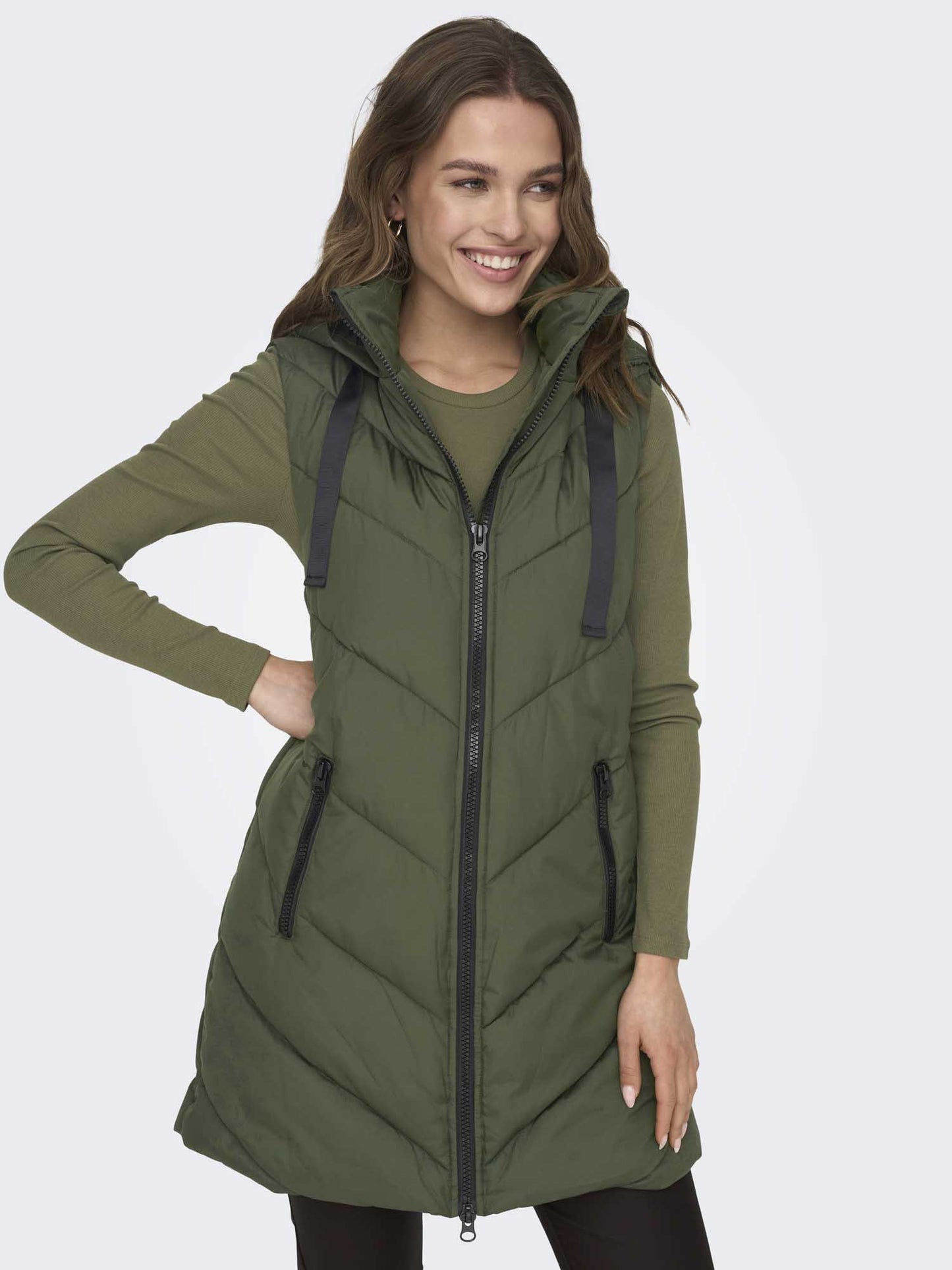 GILET SKYLAR LUNGO JACQUELINE DE YOUNG DA RAGAZZA VERDE