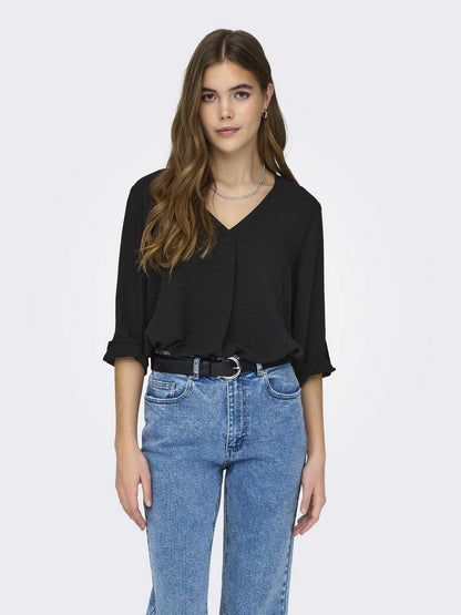 Elegante blusa nera da donna Jaqueline de Yong per la primavera estate