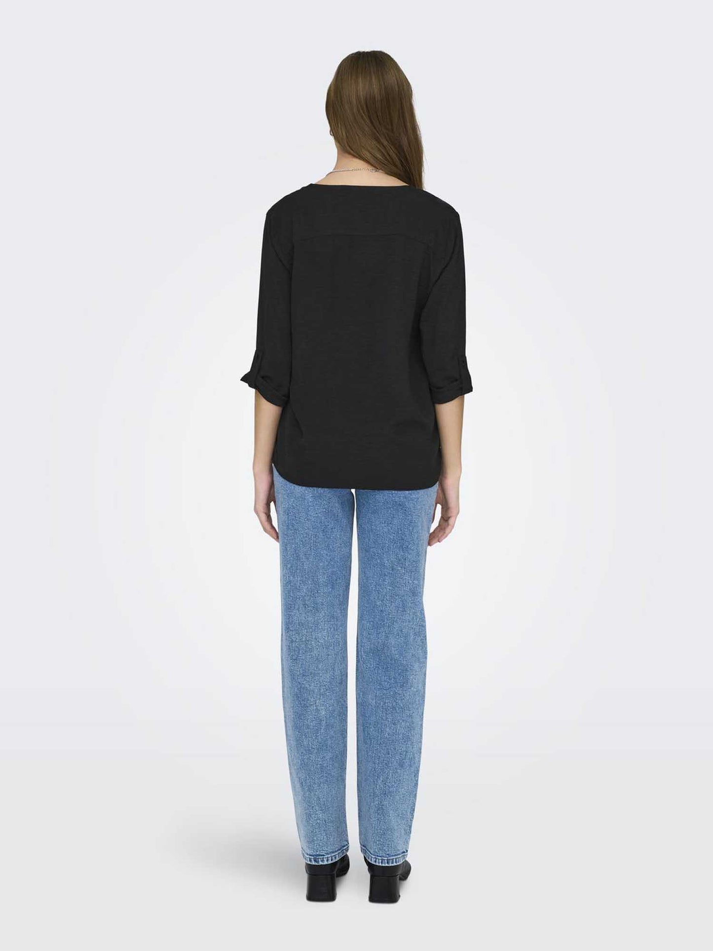 Elegante blusa nera da donna Jaqueline de Yong per la primavera estate