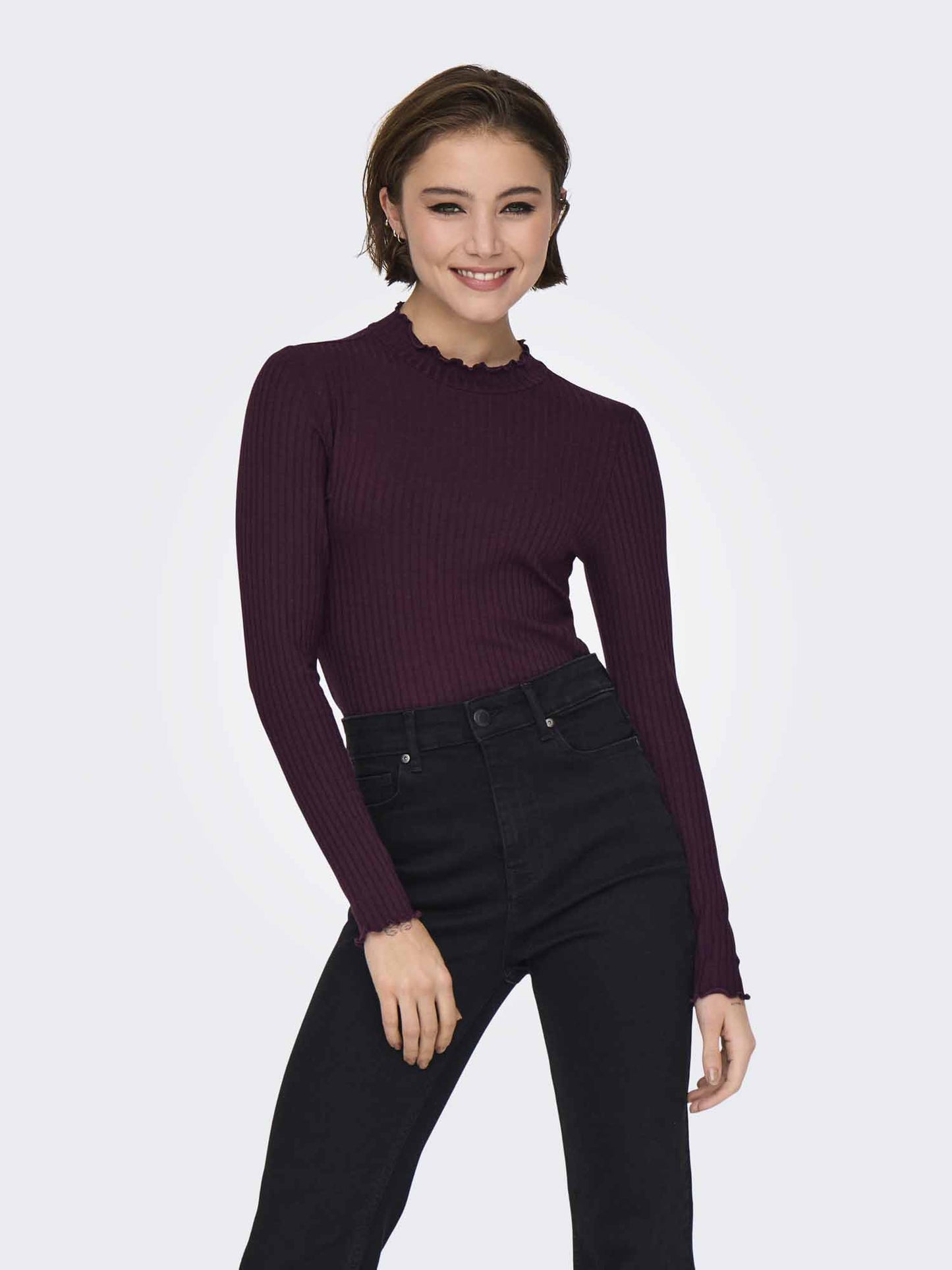Jacqueline de Yong Jdy Fransiska, t-shirt maniche corte da donna bordeaux