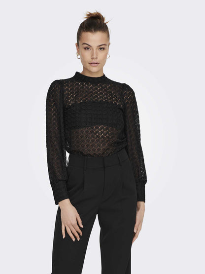 BLUSA AVERY JACQUELINE DE YOUNG DA RAGAZZA NERO