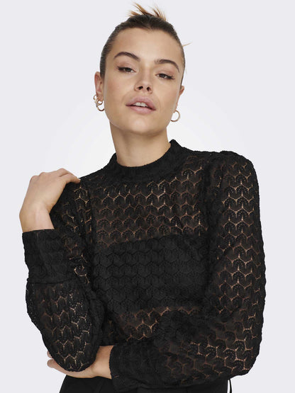 BLUSA AVERY JACQUELINE DE YOUNG DA RAGAZZA NERO