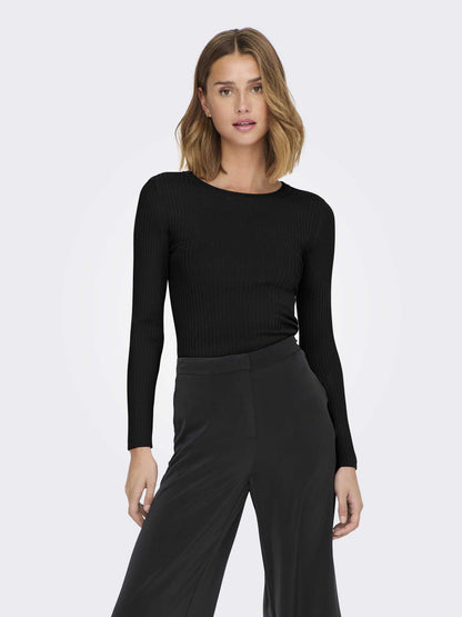 MAGLIA PLUM A RIGHE JACQUELINE DE YONG DA RAGAZZA NERO