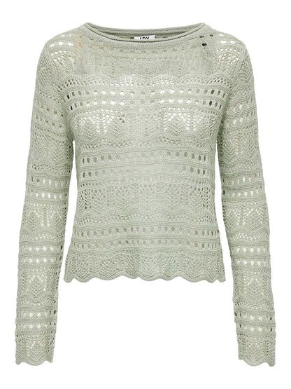 Jacqueline de Yong Jdysun Lay, maglia verde a maniche lunghe da donna