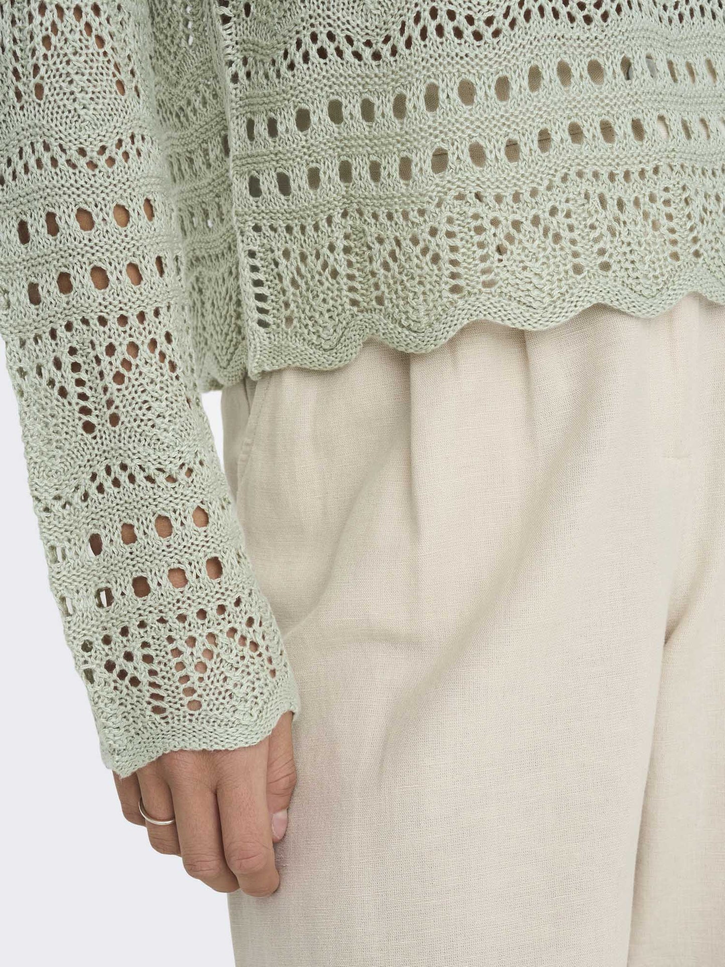 Jacqueline de Yong Jdysun Lay, maglia verde a maniche lunghe da donna