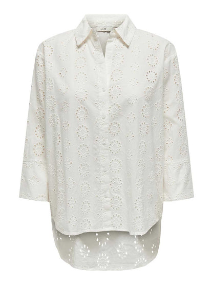 Jacqueline de Yong Tallie, camicia bianca da donna a manica 3/4