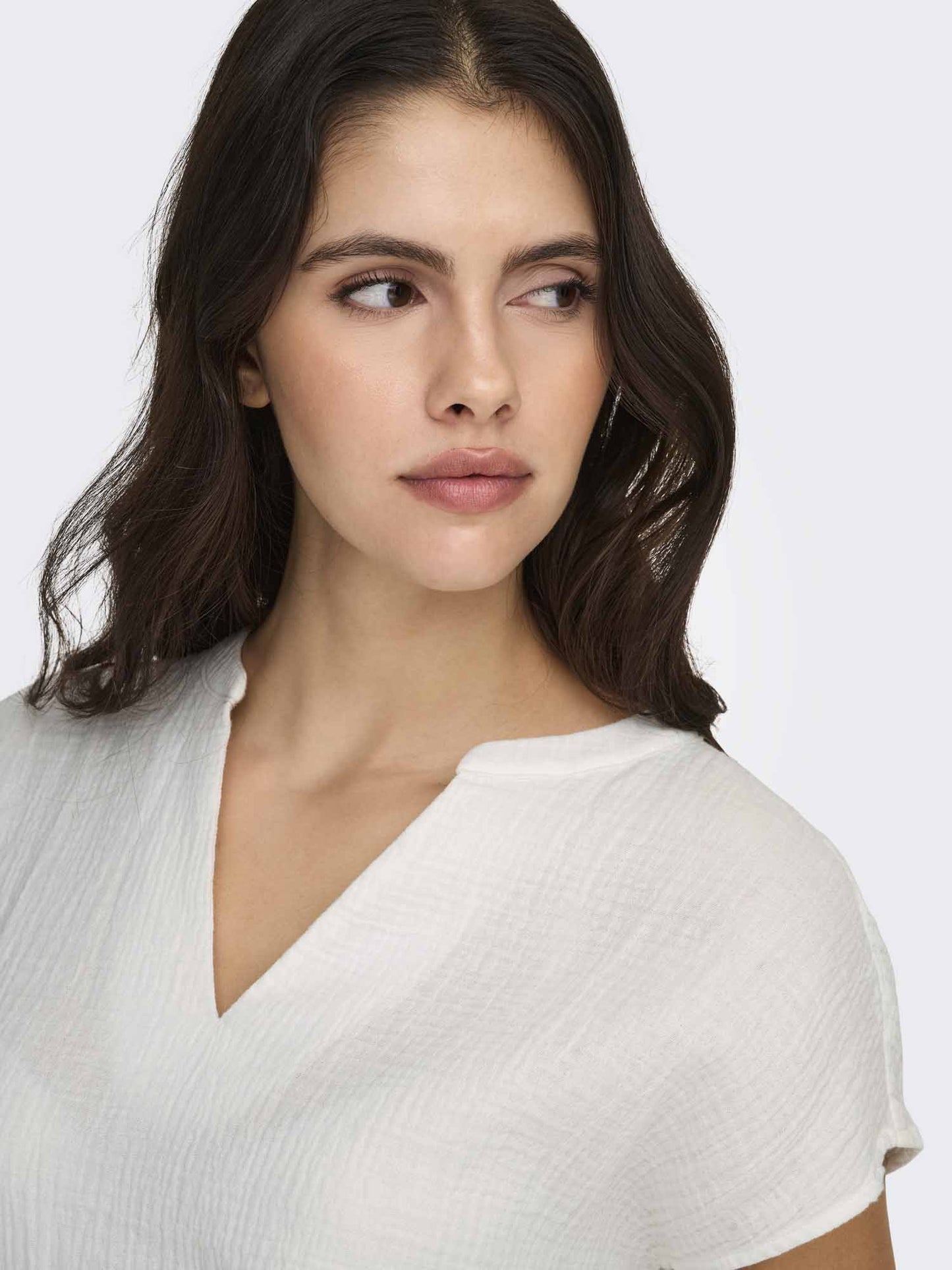 Blusa casual da donna Jacqueline De Yong Theis beige in cotone