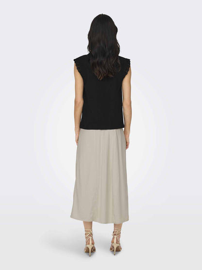 Jacqueline de Yong Salva, t-shirt donna maniche corte nera casual
