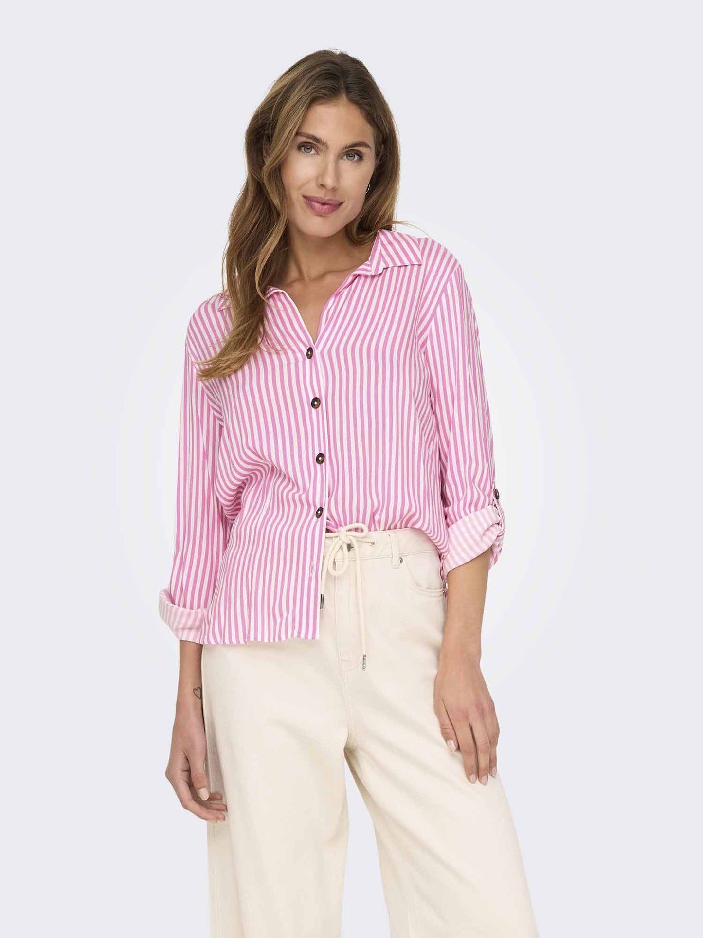 Jacqueline de Yong Laurel, camicia donna multicolore a maniche lunghe
