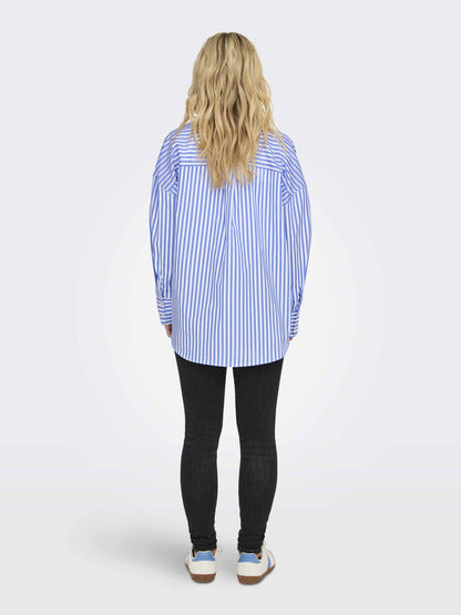 Jdy vesper camicia da donna bianco-blu