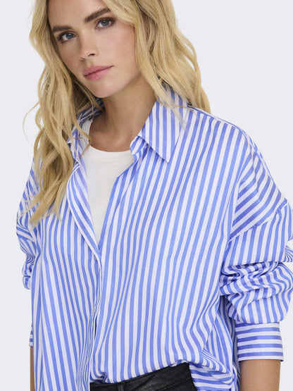 Jdy vesper camicia da donna bianco-blu