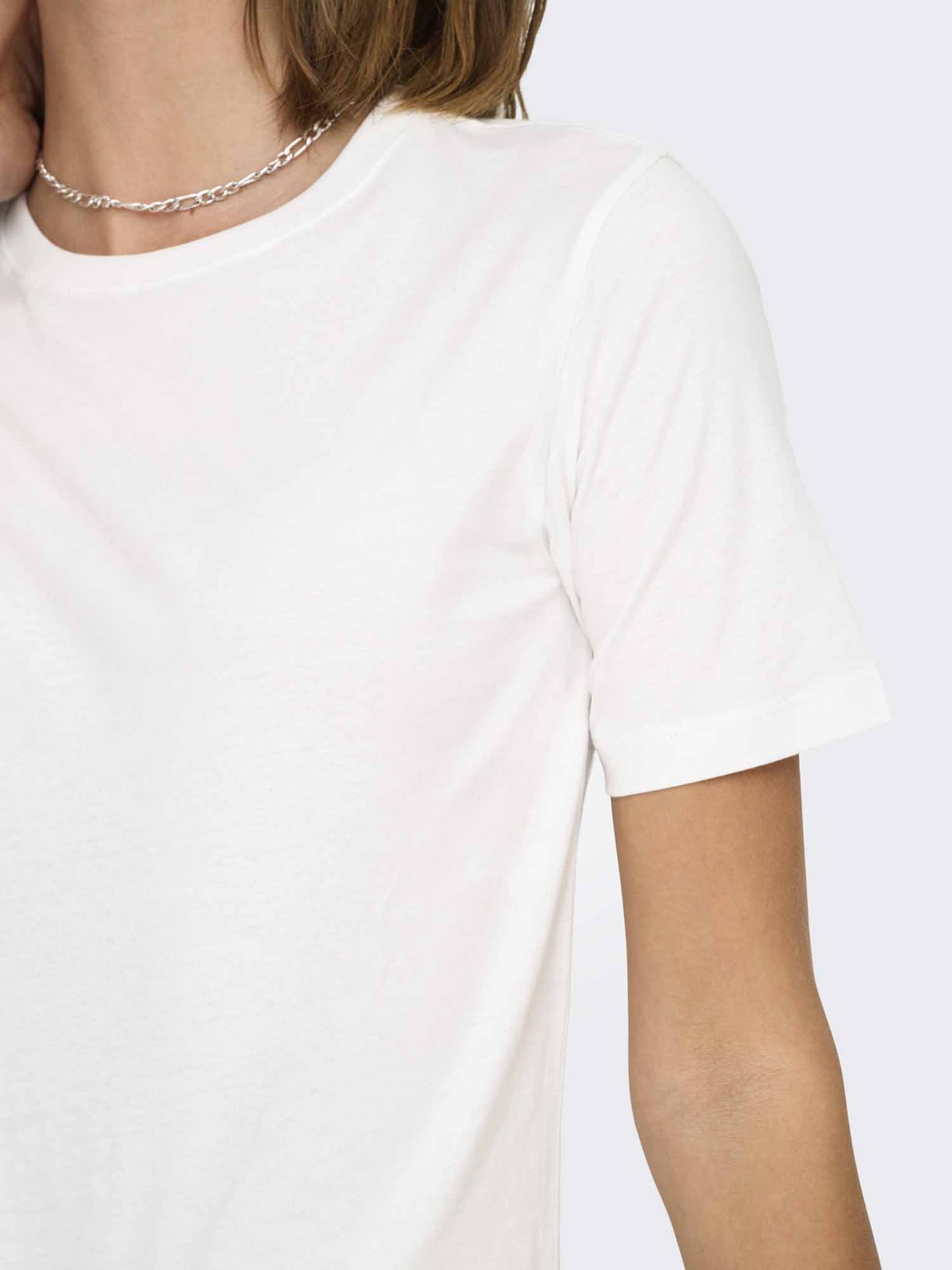 T-shirt a manica corta Jacqueline de Yong in cotone crema donna
