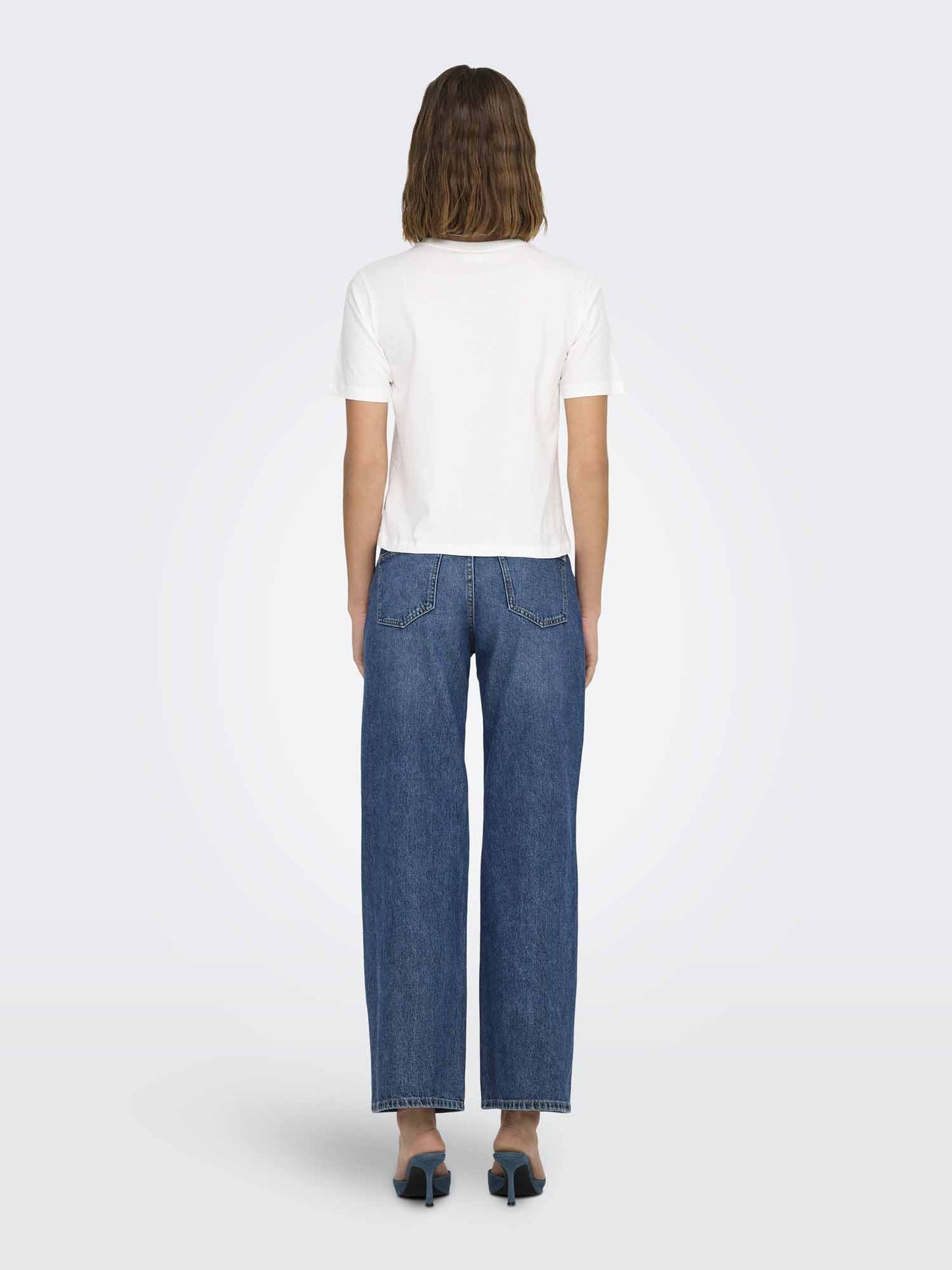 T-shirt a manica corta Jacqueline de Yong in cotone crema donna