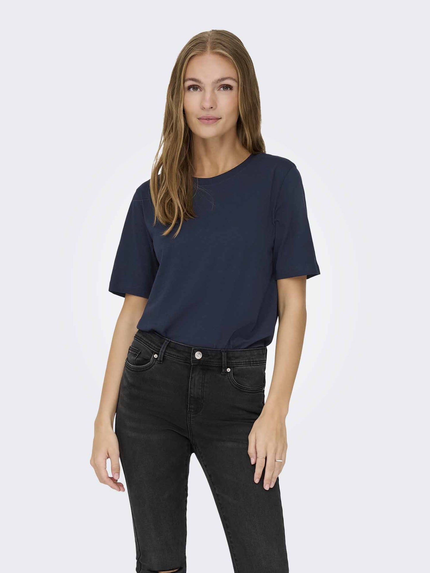 Jacqueline de Yong Rex, t-shirt maniche corte blu donna casual