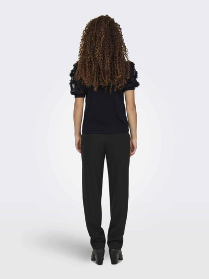 Jacqueline de Yong Susie Fairview, t-shirt donna nera in cotone
