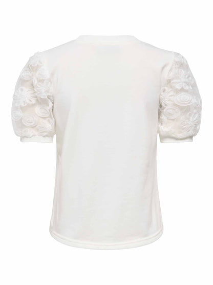 Jacqueline de Yong Susie Fairview, t-shirt maniche corte donna crema