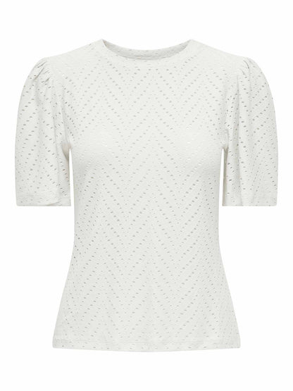 T-shirt crema da donna Jacqueline De Yong Carla Cathinka a maniche corte