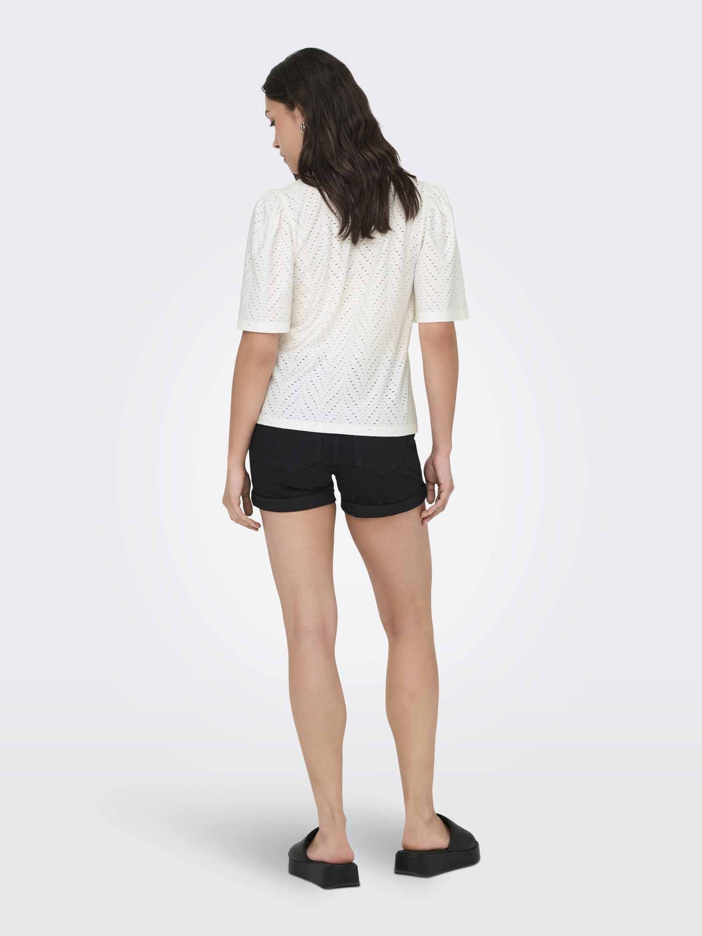 T-shirt crema da donna Jacqueline De Yong Carla Cathinka a maniche corte