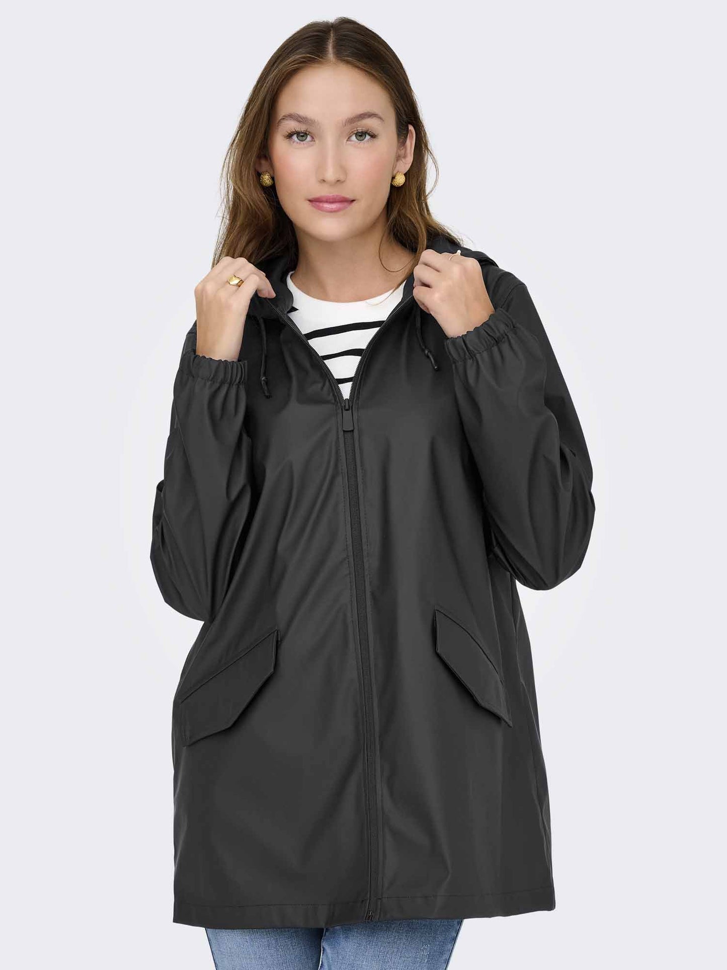 Jaqueline de Yong Mulan, giubbotto raincoat nero da donna