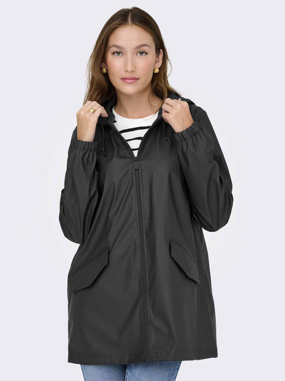 Jaqueline de Yong Mulan, giubbotto raincoat nero da donna