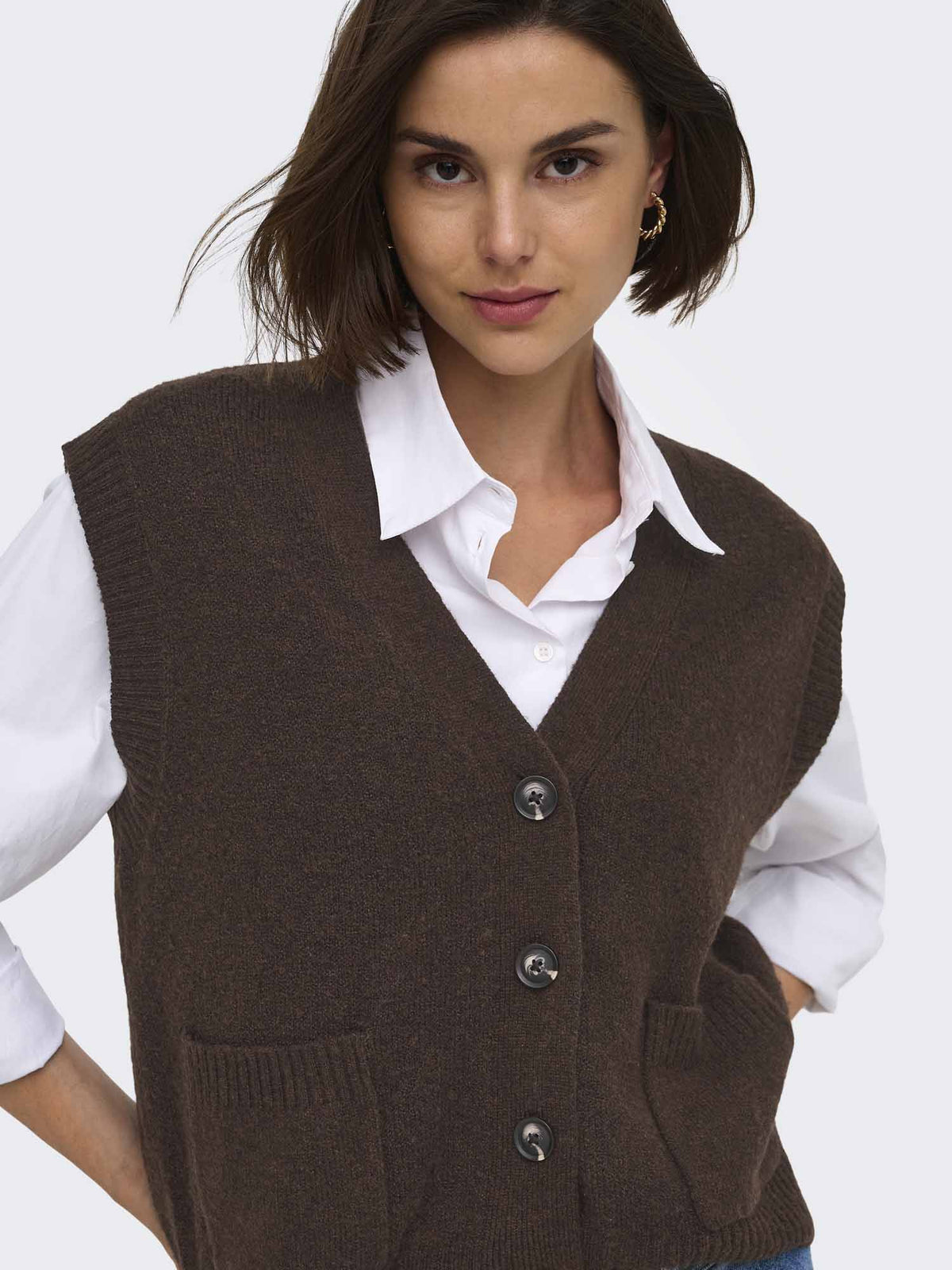 Jacqueline De Yong JDY Super Life, gilet/cardigan da donna marrone