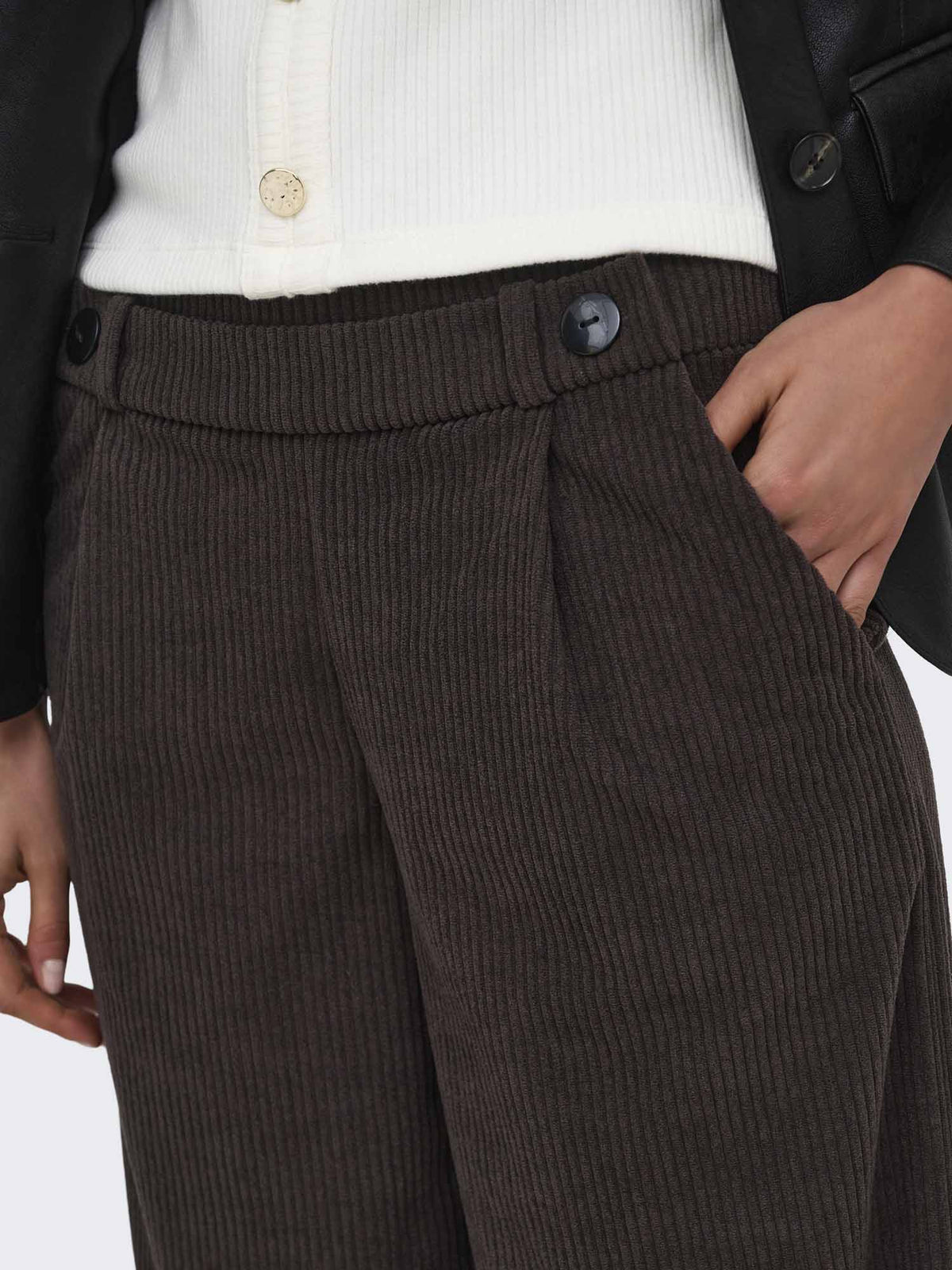 Jacqueline de Yong Geggo Cord, pantalone da donna marrone