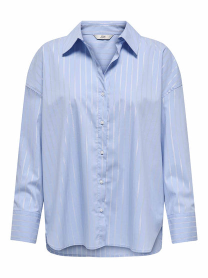 Camicia donna Jaqueline de Yong Mio Lurex azzurra casual