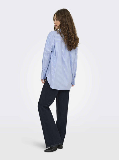 Camicia donna Jaqueline de Yong Mio Lurex azzurra casual