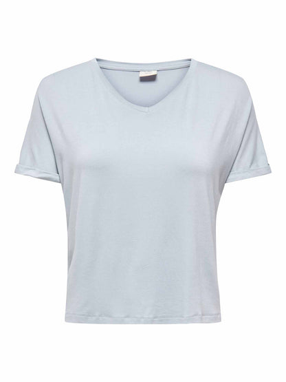 Jacqueline de Yong Sissy, t-shirt a maniche corte azzurra da donna