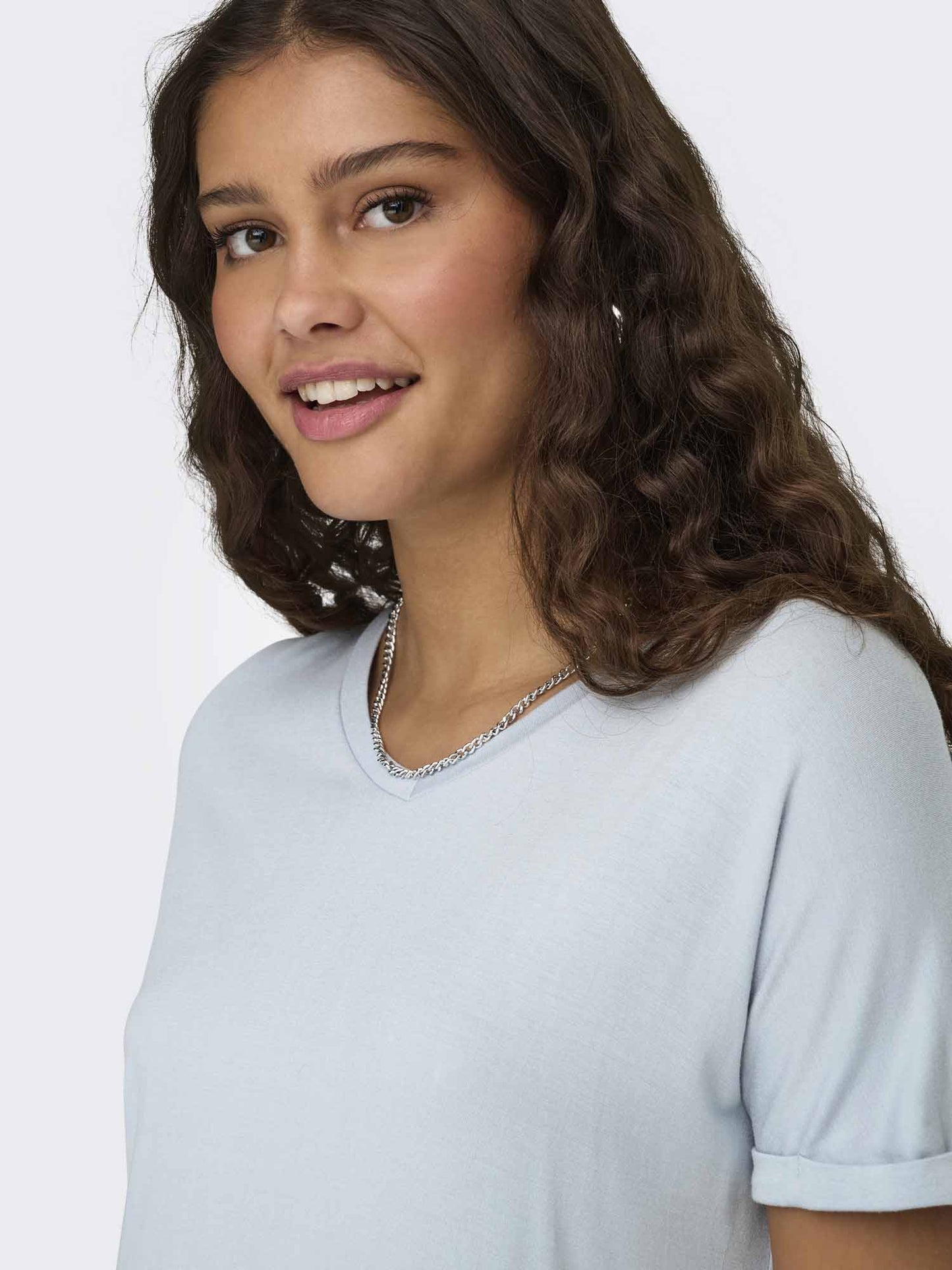 Jacqueline de Yong Sissy, t-shirt a maniche corte azzurra da donna