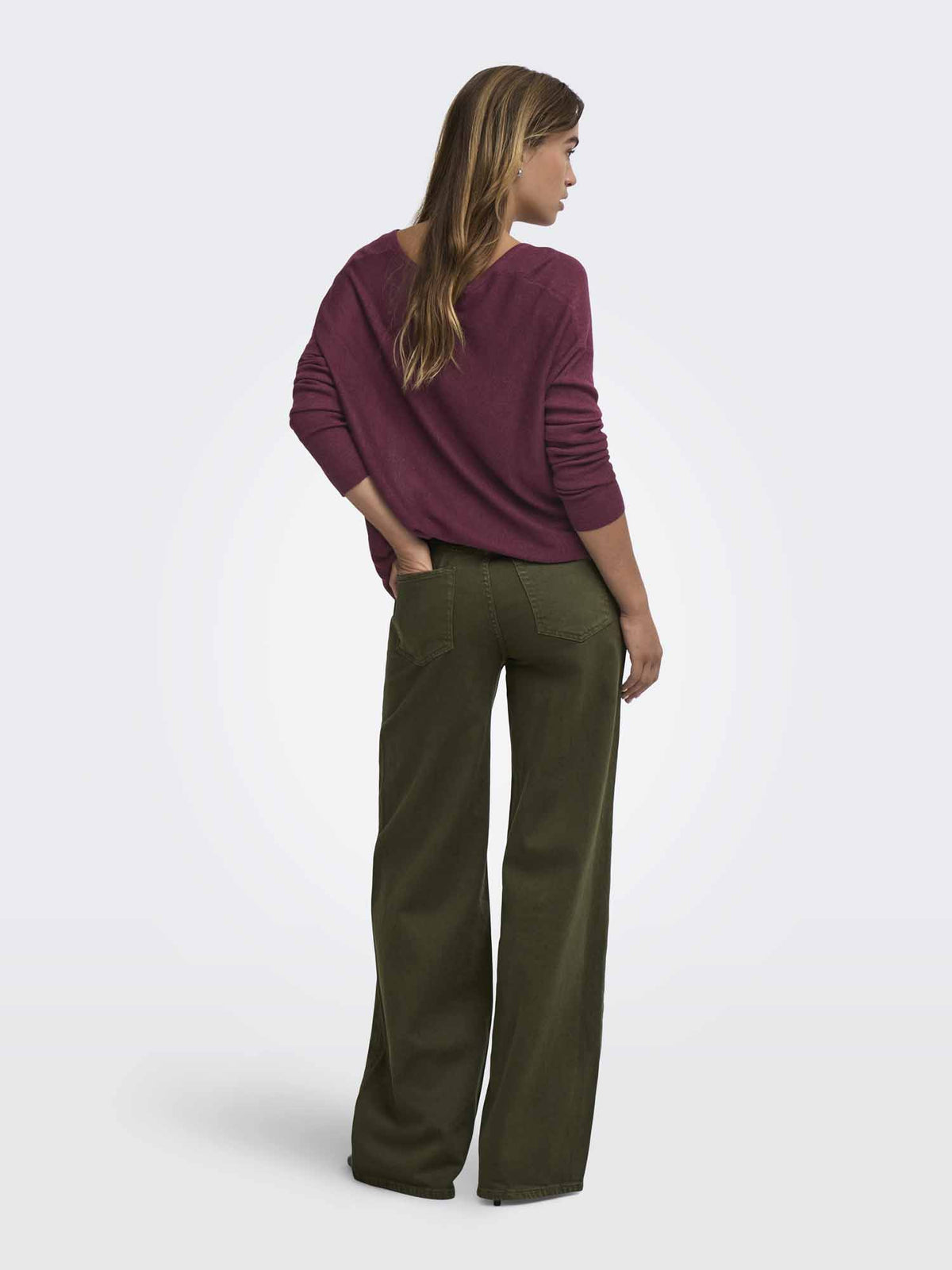 Jaqueline De Yong New Behave V, maglia da donna bordeaux