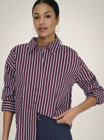 Jacqueline de Yong Serena, camicia da donna bordeaux