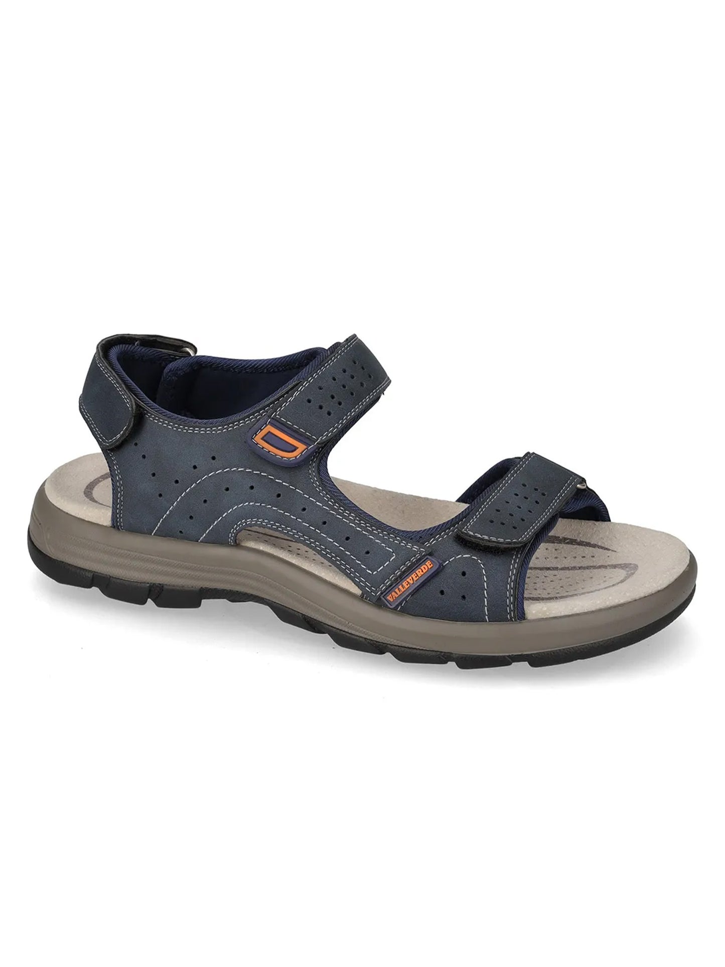 Valleverde sandali uomo blu con triplo strappo per massimo comfort