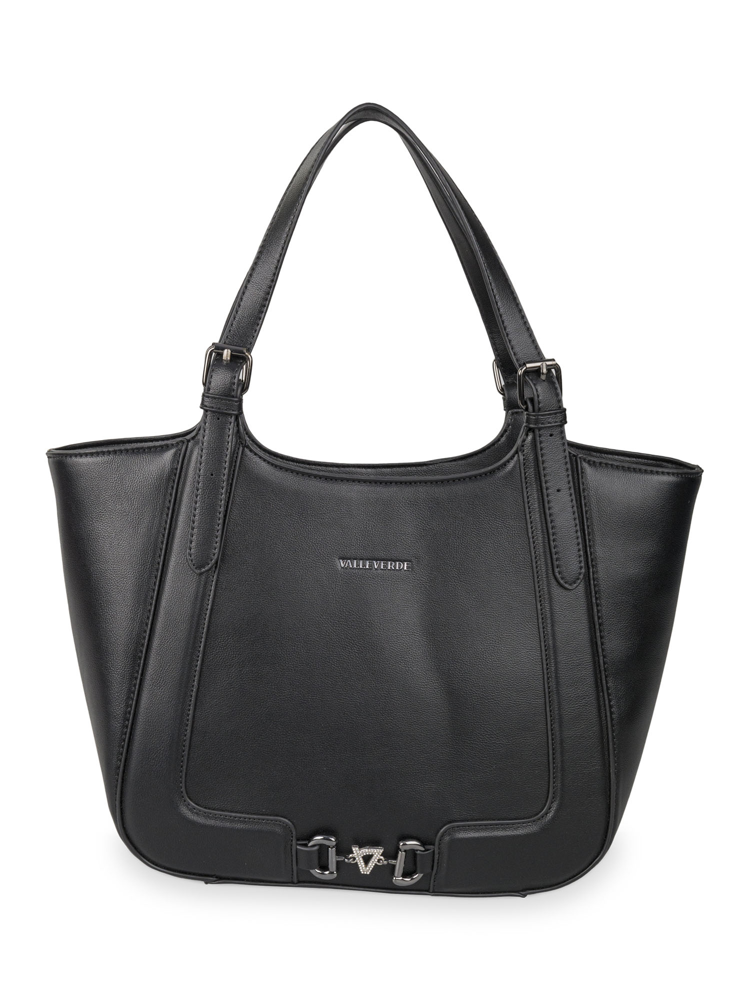 Borsa donna Valleverde nera elegante in pelle