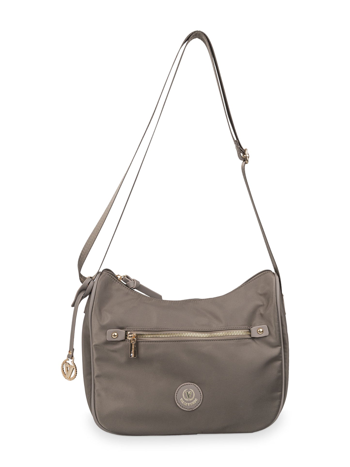 Borsa hobo Valleverde da donna in tinta unita fango