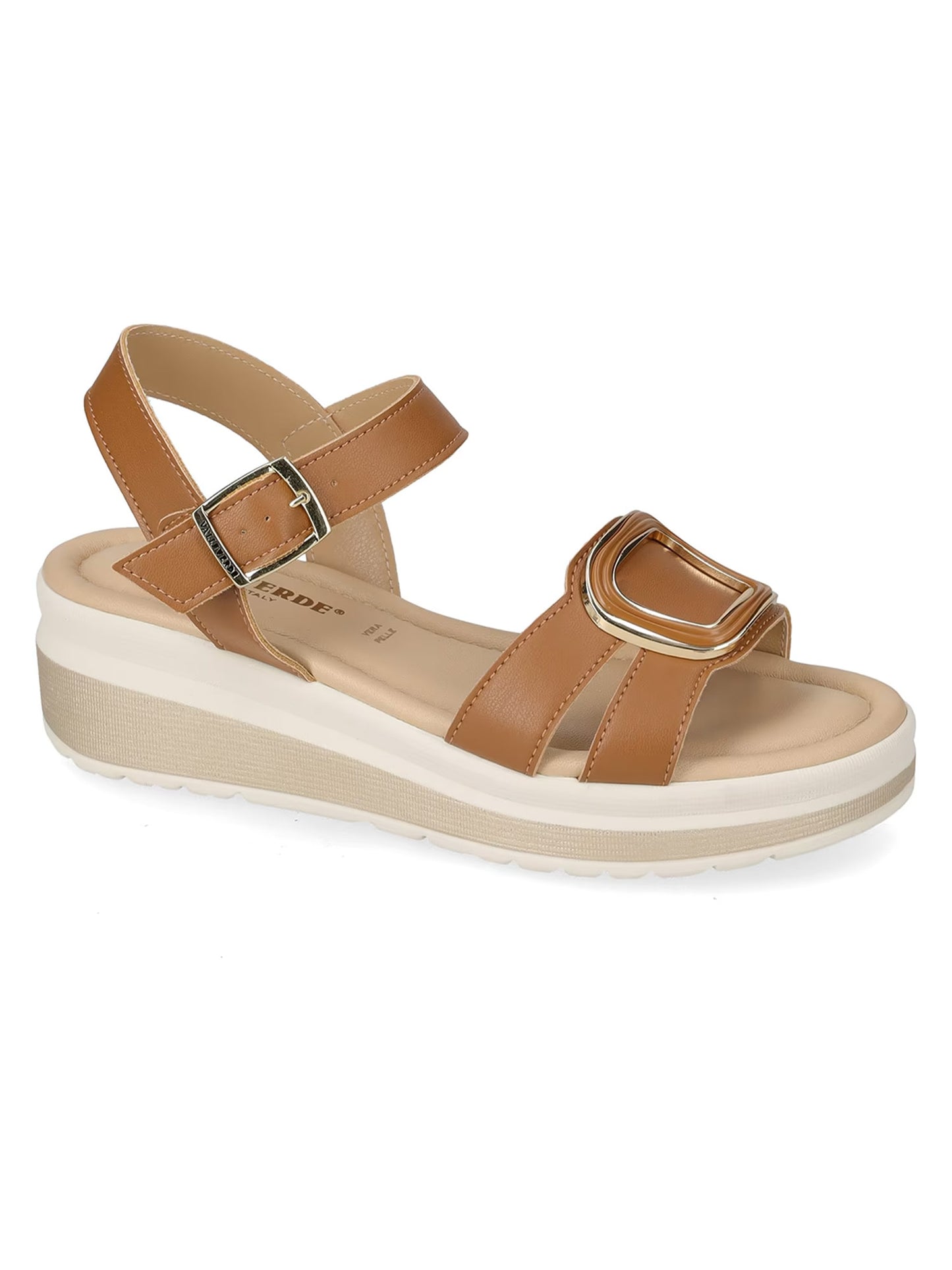 Valleverde sandalo elegante in pelle marrone donna